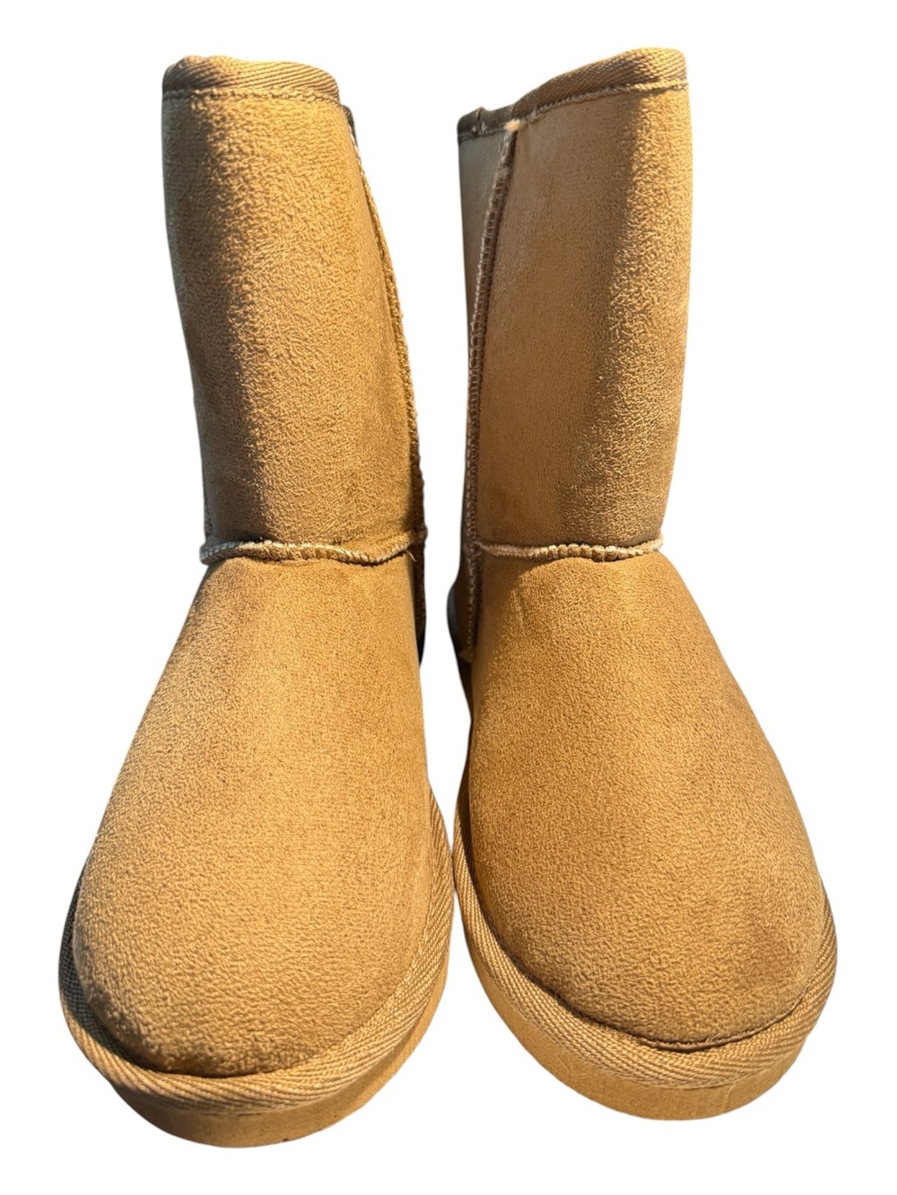 Fashion Girl Camel Faux Suede Mid-Calf Boots Women’s Size 5 NIB